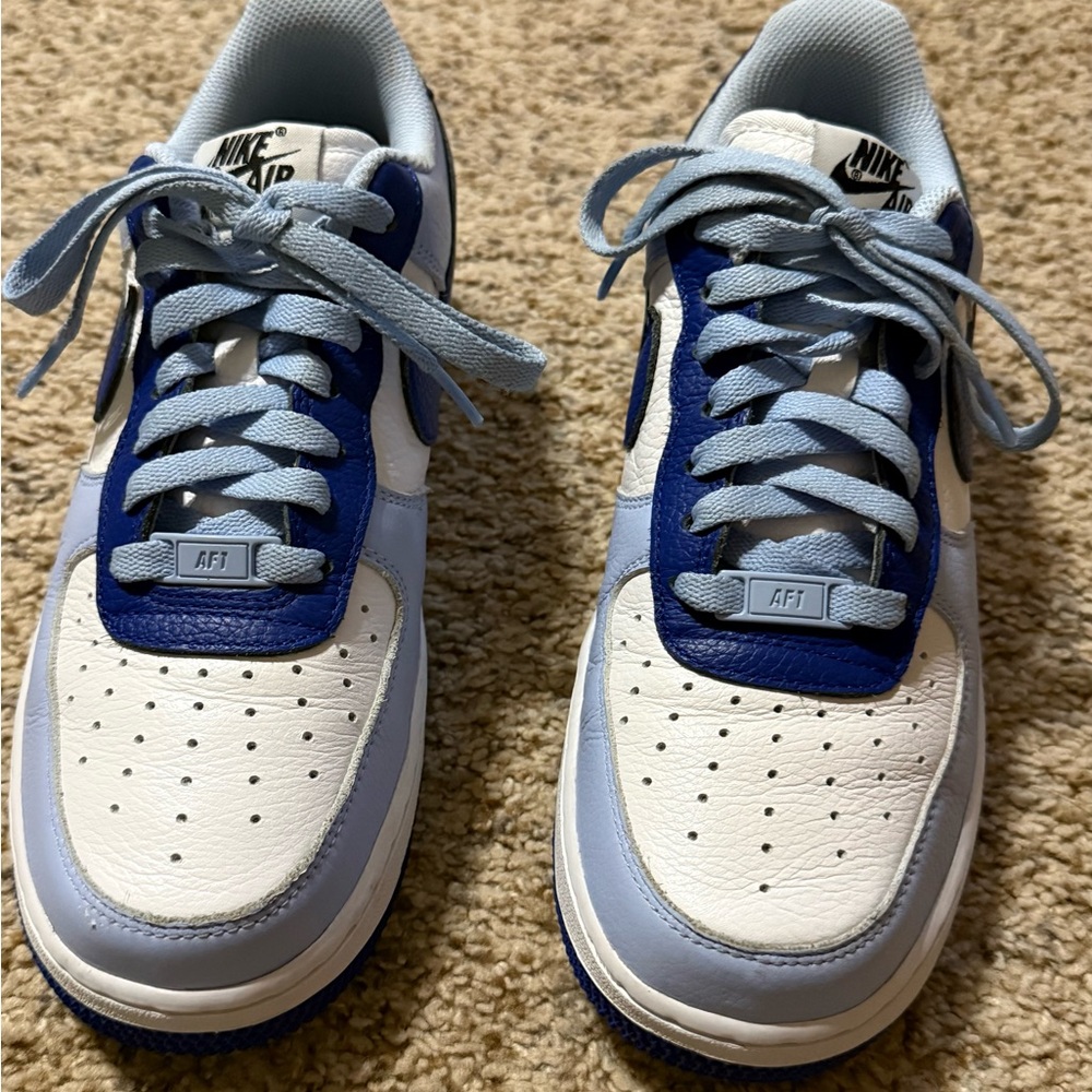 Women’s Nike Air Force 1 Shoes - Blue and White. Custom made. Used. Like new.